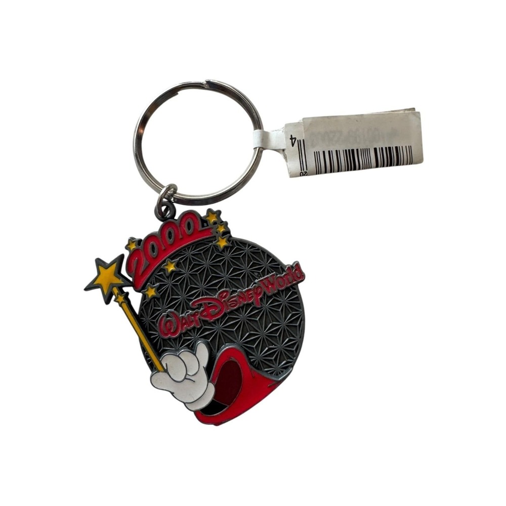 Disney Walt Disney World 2000 Sorcerer Mickey Hand Spaceship Earth Keychain